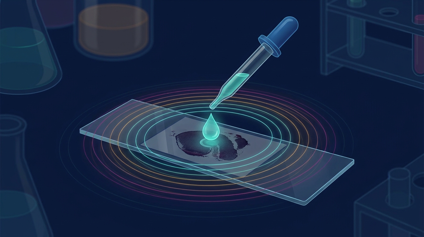 Sequential tyramide signal amplification staining workflow on a tissue section with concentric fluorescent rings across multiple channels